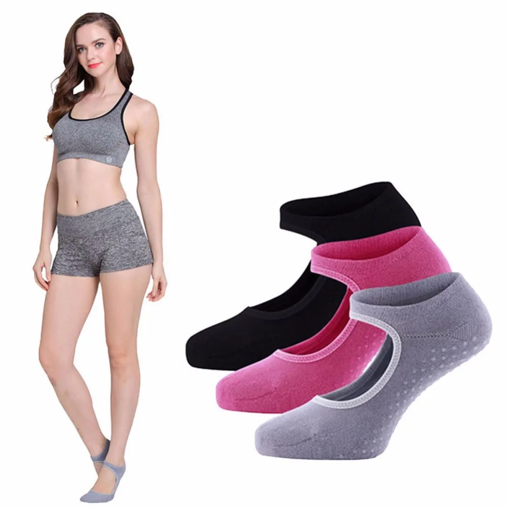 Yoga Socks Women Terry Backless 1 Pair Lot Cotton Non Slip Pilates Socks Febelle Brand Invisible #251529