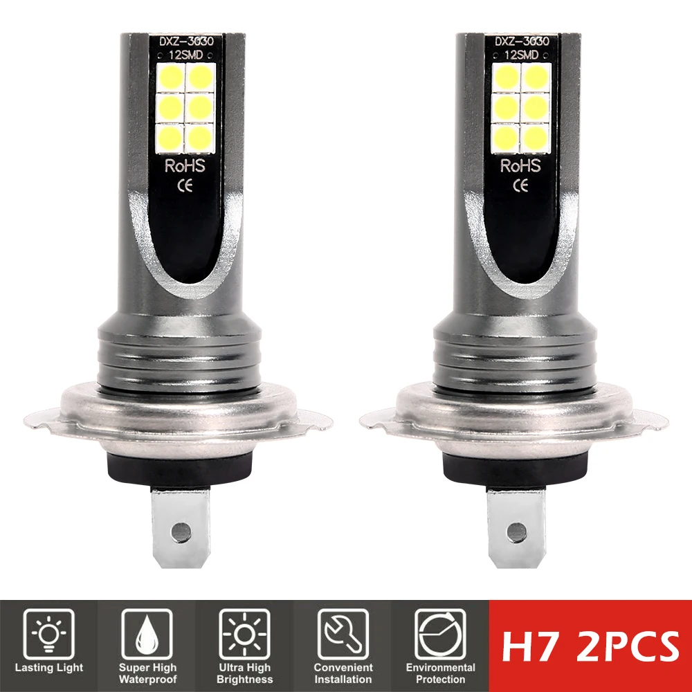 2pcs H7 LED Headlight Bulb H7 Led Fog Lamp High Power LED Car Light Headlamp Auto Headlight Bulbs Car Accessories mini cooper headlights Car Lights