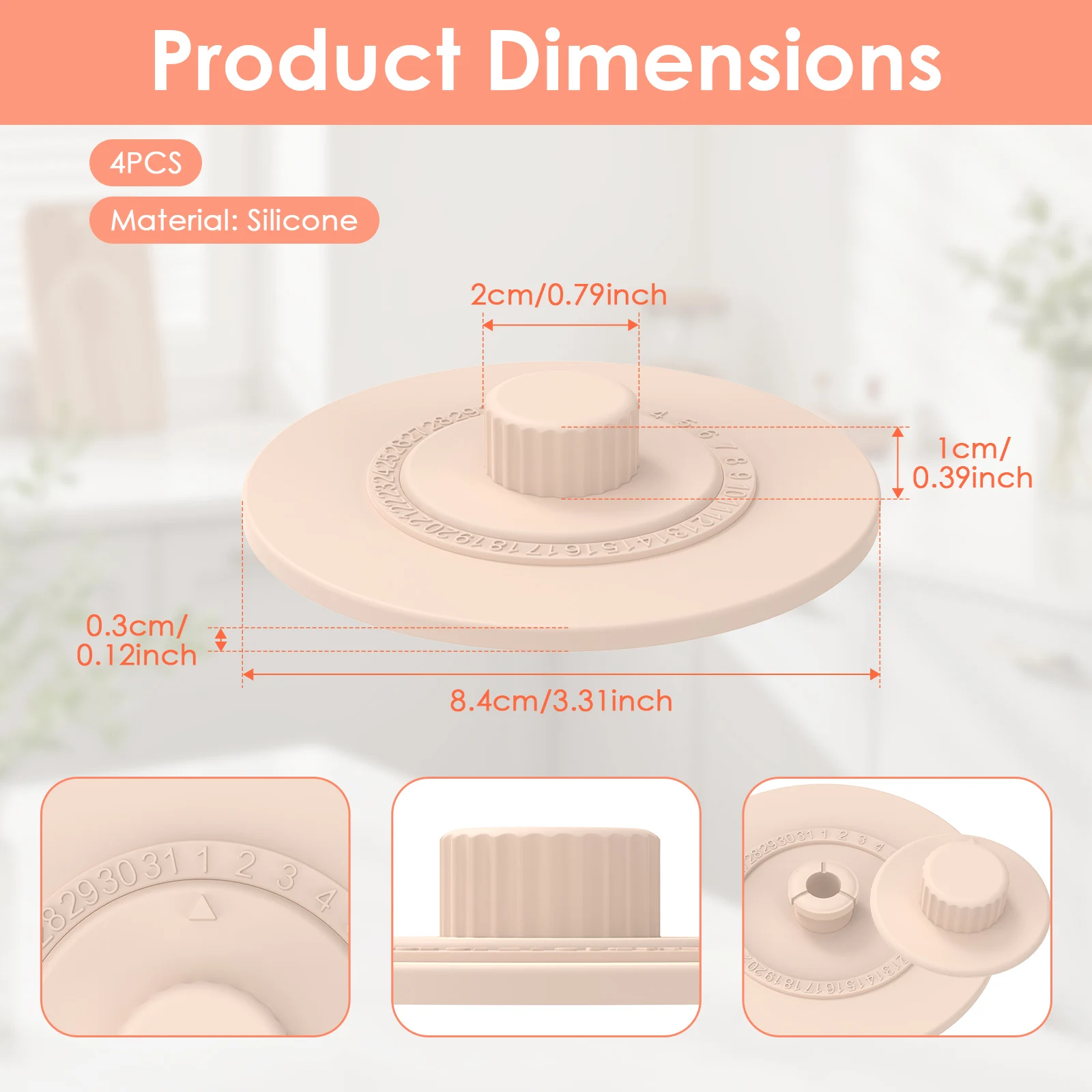 4Pcs Silicone Fermentation Lid  Reusable Mason Jar Fermenter Cap with Date Tracker for Wide Mouth Mason Jars Kitchen Accessories