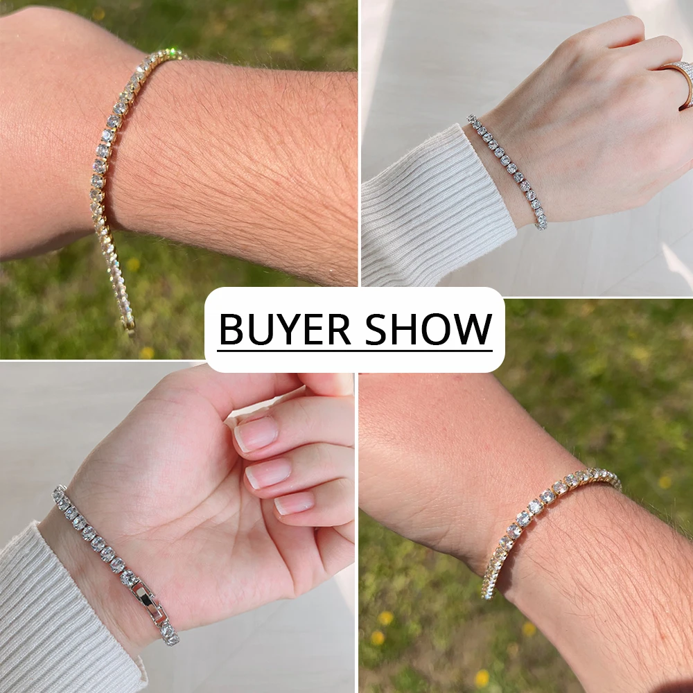 Bracelet Tennis Ancien - Métal Argenté Et Strass - Longueur 19cm - Occasion Très Bon état