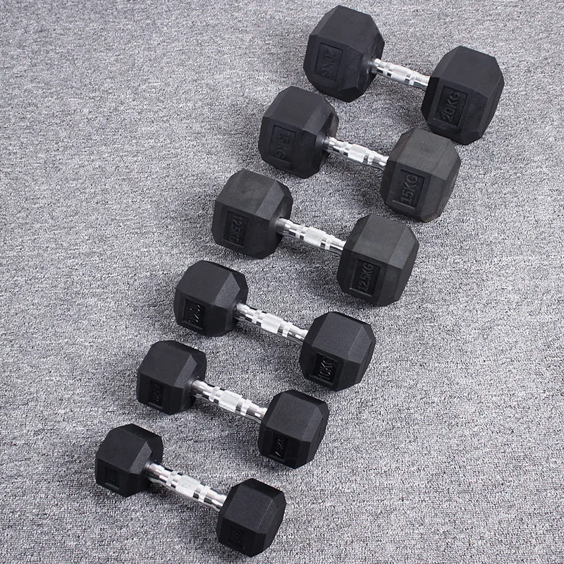 MIYAUP-Commercial Rubberized Dumbbells, Full Set of 20kg Household and Indoor Fitness Equipment, Sports Equipment,
