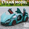 1:24 Lykan Hypersport Alloy Sport Car Model Diecasts & Toy Metal SuperCar Model Simulation Sound Light Collection Childrens Gift 1