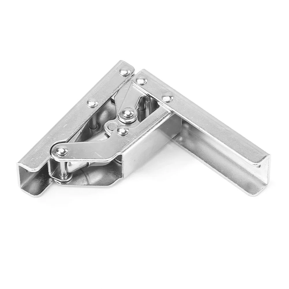 Folding hinges 2Pcs 90/180 Degree Self-Locking Folding Hinges Brackets Spring For Cabinets