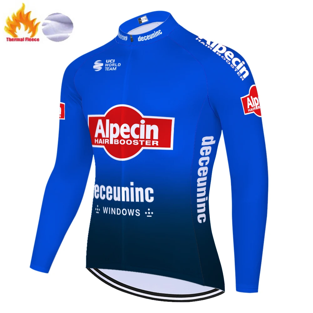 2023 Alpecin Fenix Winter Thermal Fleece Camisa Ciclismo Masculina Jersey Enduro Bike Clothes Maillot Vtt Homme Muslimycycle
