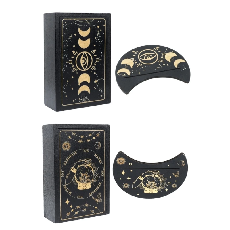 

Антикварная деревянная коробка для хранения карт Таро и прочный держатель для карт Таро