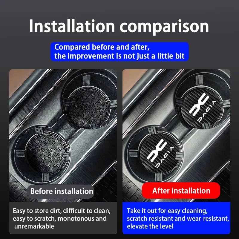 2PCS Car Cup Holder Coasters Accessories For Dacia Duster Logan Spring Sandero Stepway Dokker Lodgy Jogger MCV car cup holder coasters