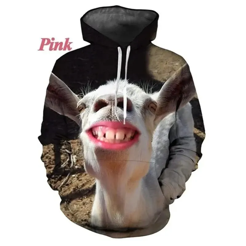 thumbnail image 1 of Sudadera con capucha con estampado de ovejas divertidas y personalidad para hombre, moda informal, unisex, estampado 3D de animales, sudaderas gráficas, tops, 1 of 5