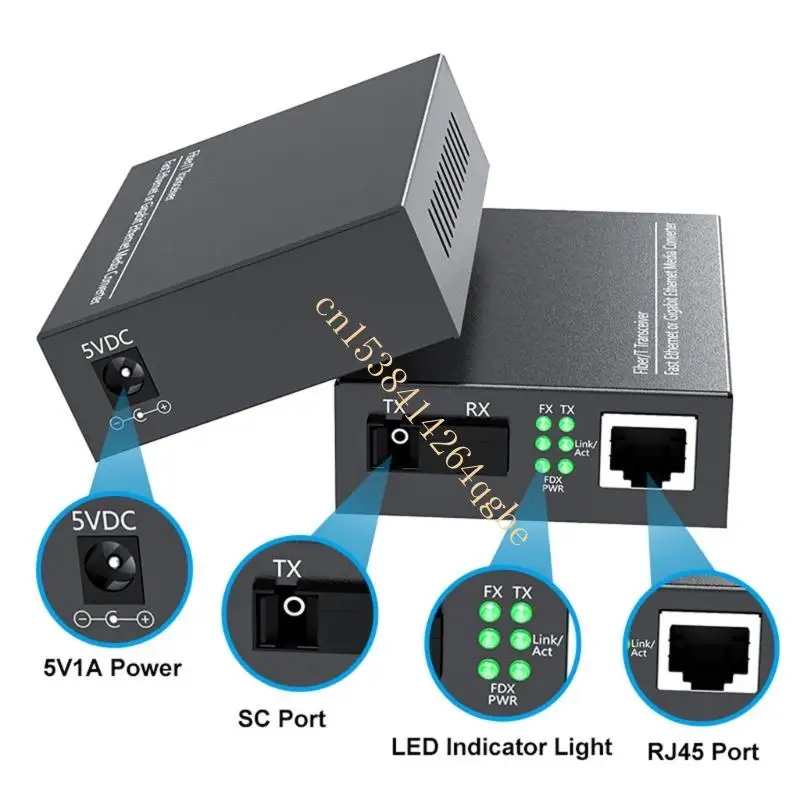 산업용 광학 네트워킹 변환기 1Gbps 20km 범위 포트 금속 케이스 T5UE