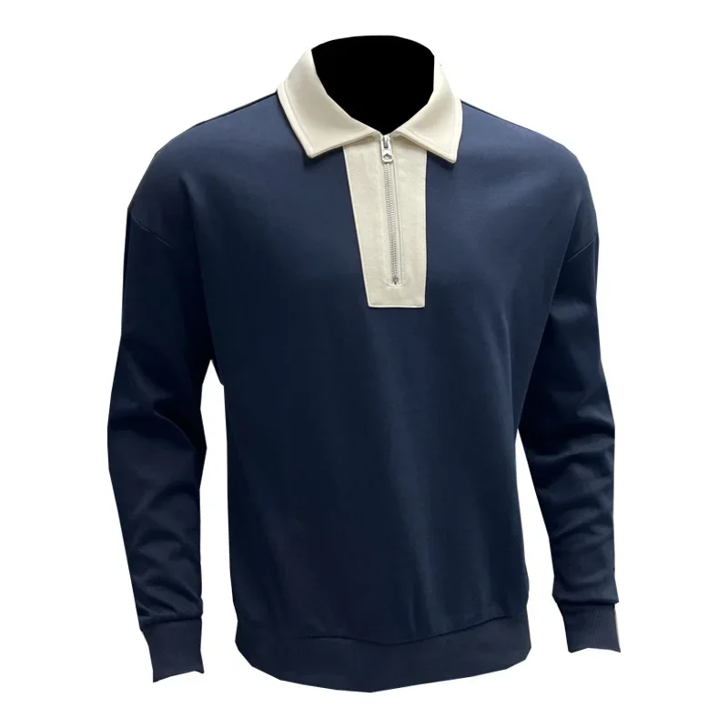 Men's Autumn And Winter Lapel Sweatshirt Fashion Polo Bottoming Shirt