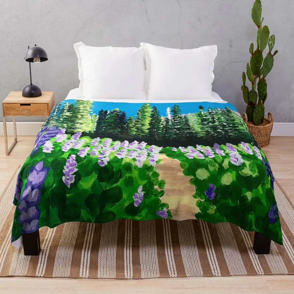 

Vibrant Nature Scene Painting Throw Blanket Sofa Luxury Throw Blankets