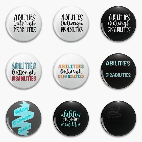 

Abilities Outweigh Disabilities Soft Button Pin Cartoon Creative Brooch Badge Collar Clothes Lapel Pin Jewelry Hat Decor Fashion