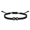 26 lettres initiales coeur Bracelets à la main réglable A-Z nom tressé Bracelets pour femmes hommes amitié bijoux