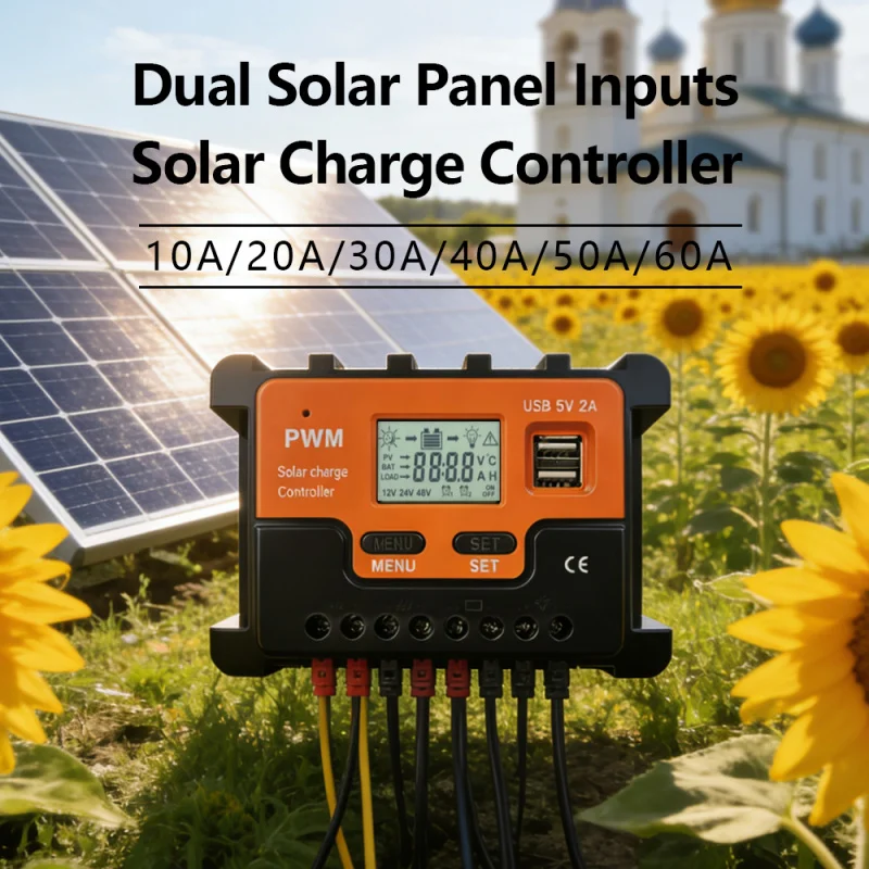 แผงโซลาร์เซลล์คู่ แผงควบคุมโซลาร์เซลล์ 12v24v48v อัตโนมัติเต็มรูปแบบ แผงโซลาร์เซลล์สากลพร้อมกระแสไฟฟ้า 1