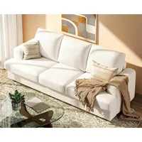 89 inch Couches for Living Room, Modern 3 Seater Couch with Firm Structure, Muebles La Sala, Bouclé Offwhite Children's Sofas 1