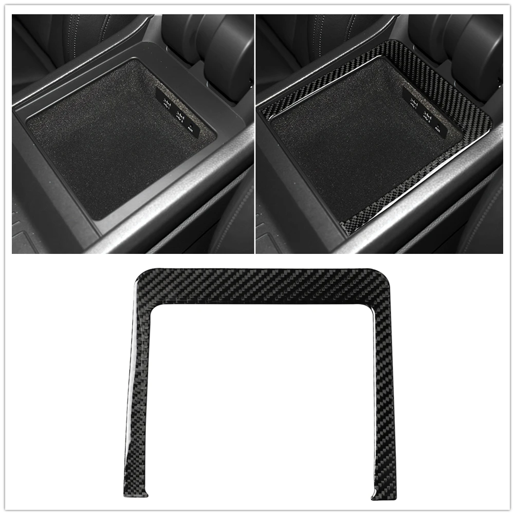 

Armrest Storage Box Cover Trim Sticker Gear Panel Arm Rest Board Frame Carbon Fiber For Audi Q7 SQ7 (4M) 2016-2019