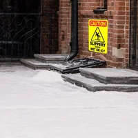 Slippery When Wet Warning Aluminum Sign
