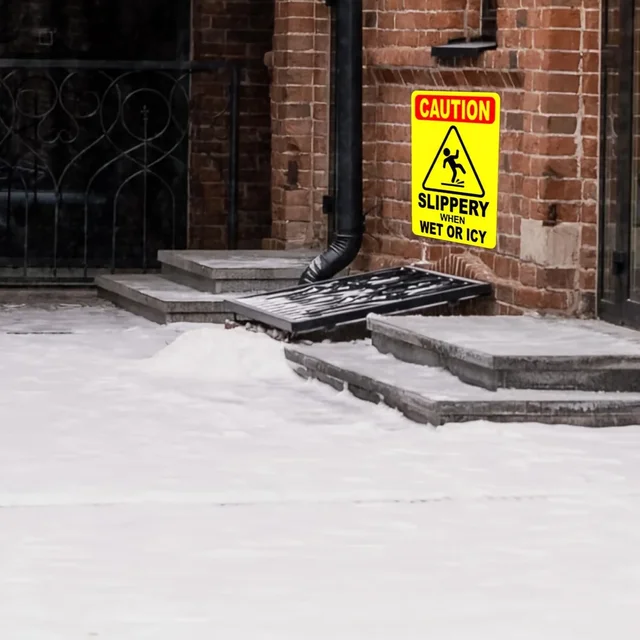 Slippery When Wet Warning Aluminum Sign