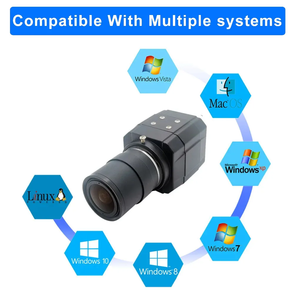 2K 4MP PC Webcam HD 2.8-12mm/5-50mm Varifocal Manual Zoom Lens 4.0 Millionpixels 30fps 2560x1440 MJPG UVC OTG High Speed USB Cam 4