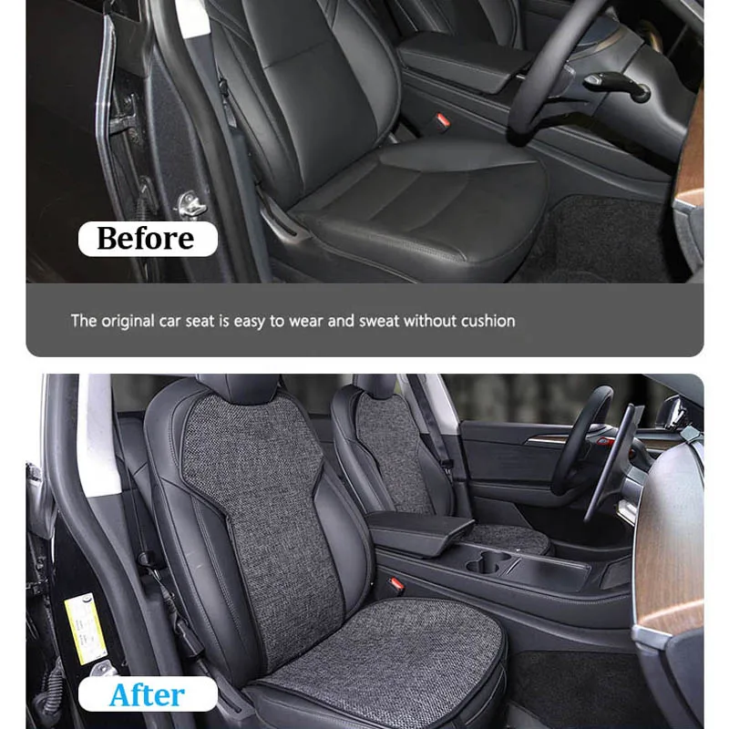 for Tesla Model 3 Y 2023 Breathable Linen Seat Cushion Backrest Protector Cover Model Y 2024 Summer Winter Interior Accessories 5 for Tesla Model 3 Y 2023 Breathable Linen Seat Cushion Backrest Protector Cover Model Y 2024 Summer Winter Interior Accessories - Billede 5