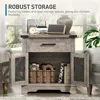 Farmhouse End Table with Charging Station, 24" Large Sofa Side Table with Drawer 6