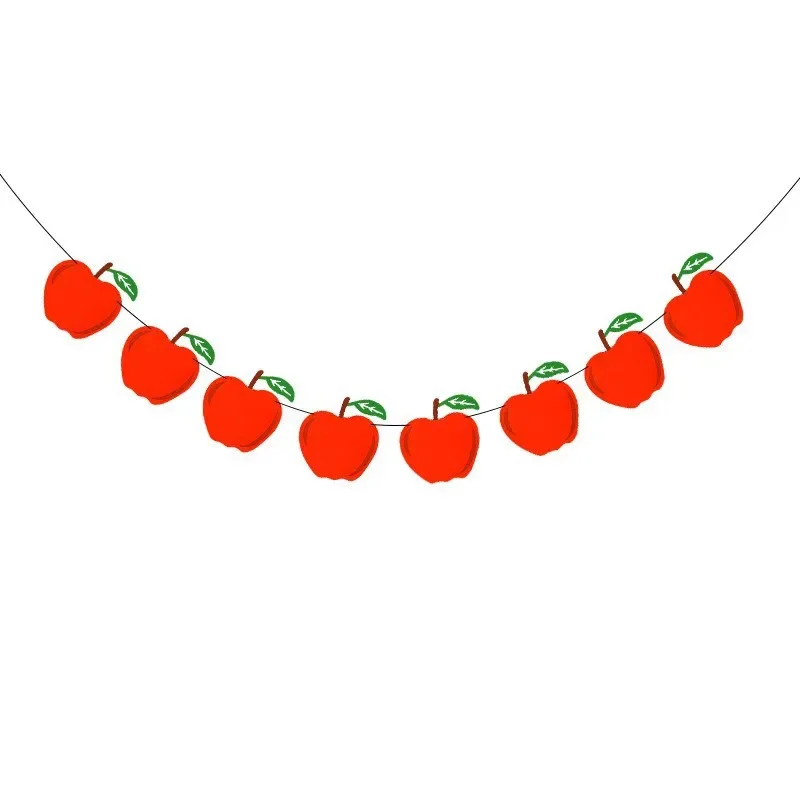 Back To School Season Theme Banner Welcome Back To School Apple Wall Hanging Garland for Classroom Arrangement Decoration