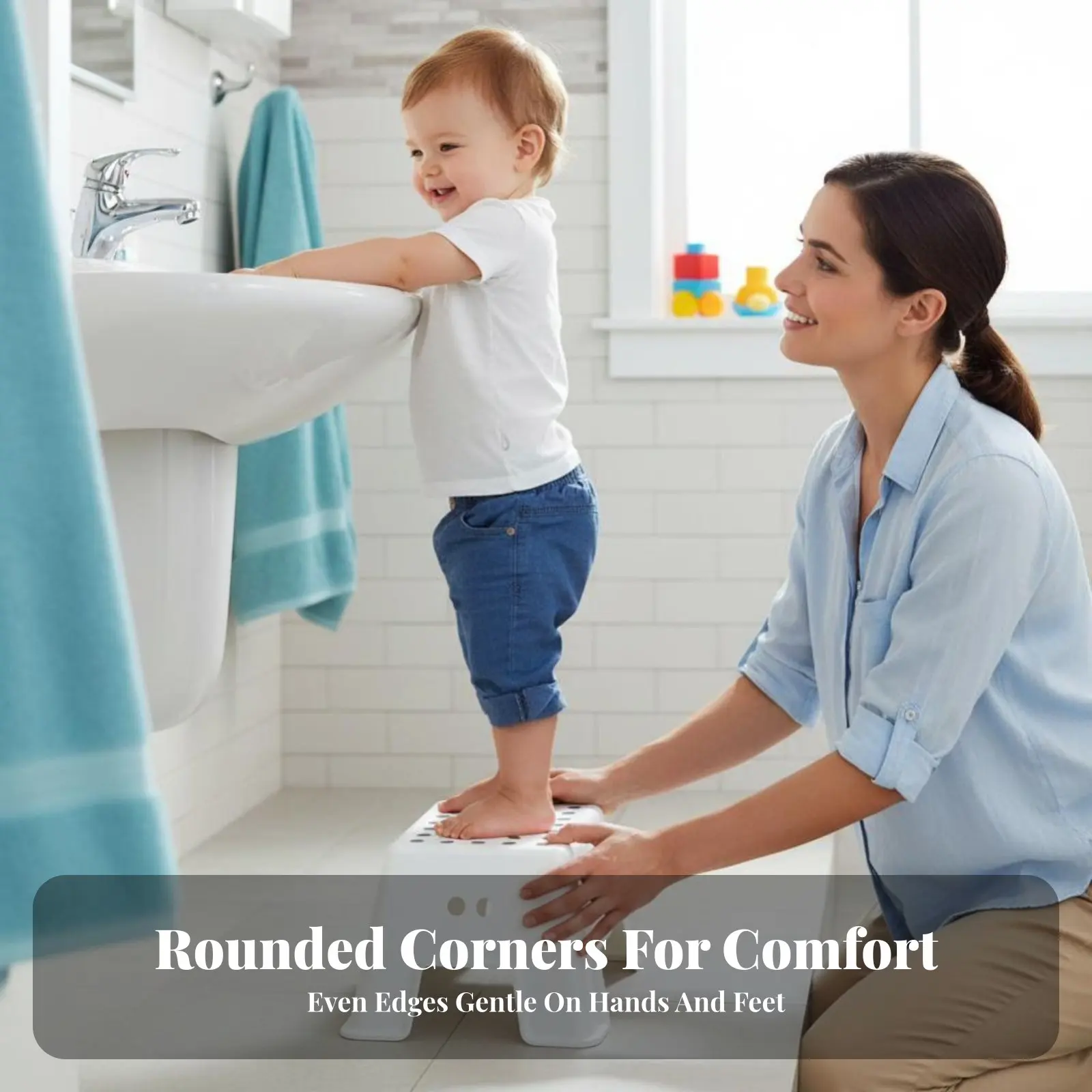 미끄럼 방지 발판, 낮은 발판, 높이 조절 가능한 베이스, 어린이, 아이들, 욕실, 거실, 주방용 휴대 가능 발판