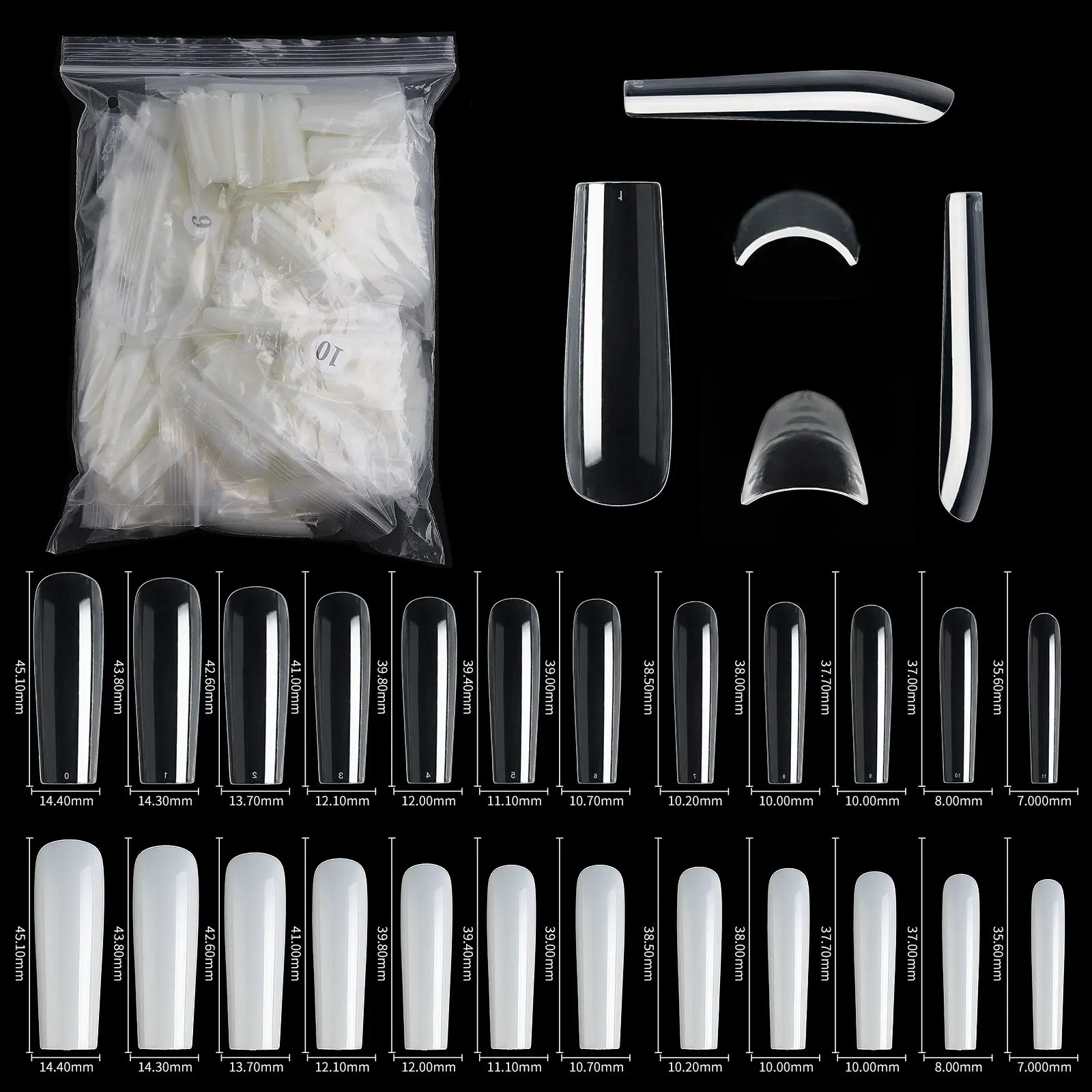 

NEW!500PC Square Painted Nail Long XXL Artifical Fake Nails Nail Salon Acrylic Full Nail Tips Cover Capsules Manicure False Nail