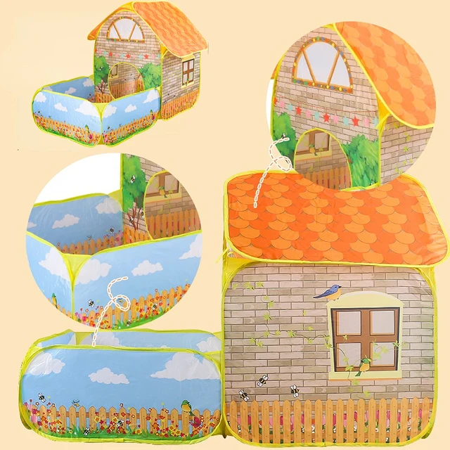 Children Play Tent Garden House Tent Foldable Kids Toy Tents Ocean Balls Pool Indoor Outdoor Camping Tent Playpen Crawling Mat 5