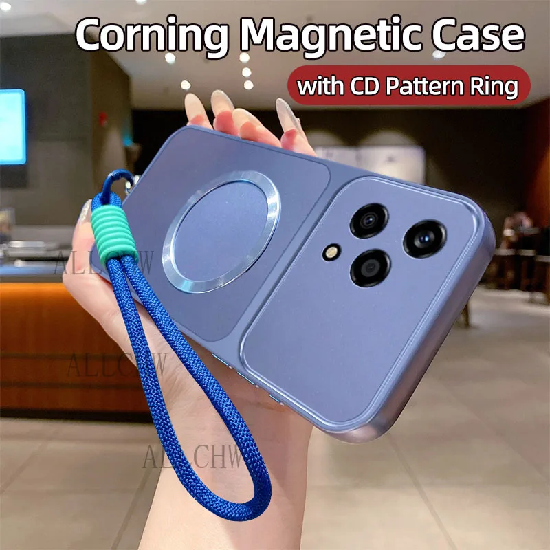 Shockproof Matte Magnetic Soft TPU Phone Case with Hand Strap