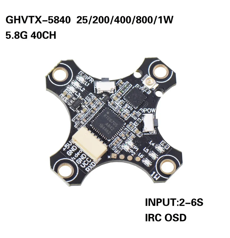 

JHEMCU GHVTX5840 1 Вт Высокая мощность 5,8G телеметрическая передача параметры OSD Регулировка мощности