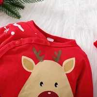 0-18M Baby Christmas Rompers Newborn Cartoon Cute Deer Jumpsuit With Xmas Hat My First New Year Costume For Baby Boys Girls 4