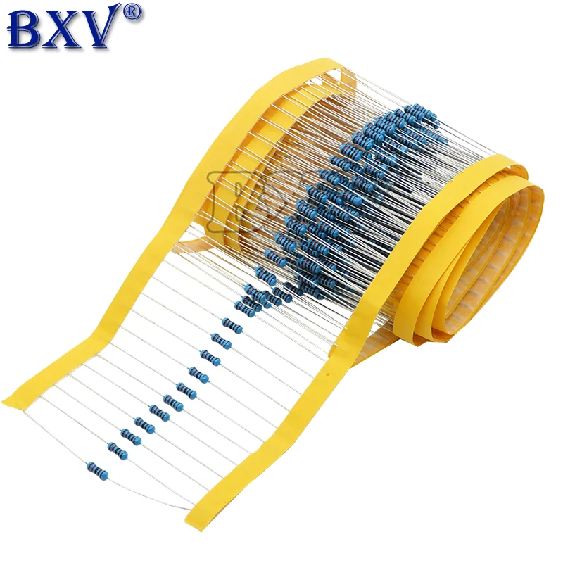 1/4W 1R-22M 1% Metal Film Resistor 100R 220R 1K-100K ohm Resistance 100PCS