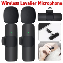 Wireless Lavalier Microphone Portable Audio Video Recording Mini Mic Noise Reduction Wireless Microphone Live Broadcast Gaming