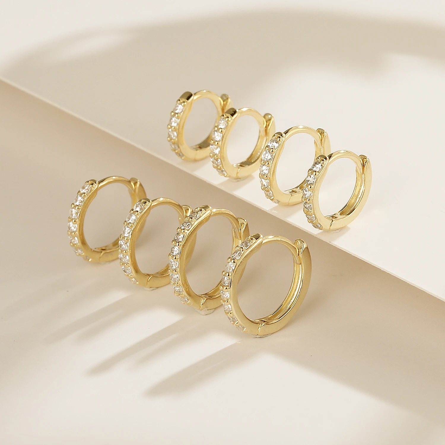 Silver Hoop Earrings 925 Sterling Real Round Circle Zircon Piercing for Women