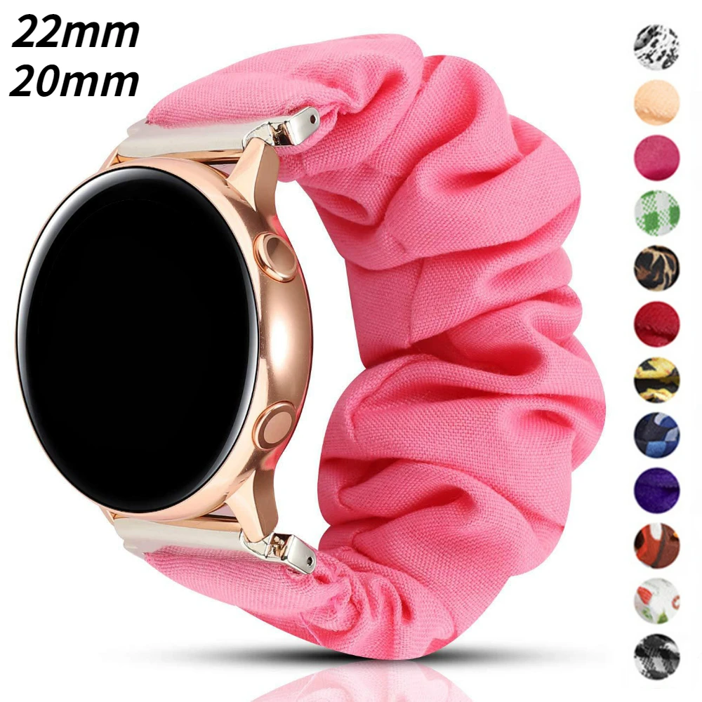 

20mm 22mm Scrunchies Strap For Samsung Galaxy Watch 3/4/Classic/5/Pro/Active 2 Elastic Bracelet Huawei Watch GT2/Amazfit GTR/GTS