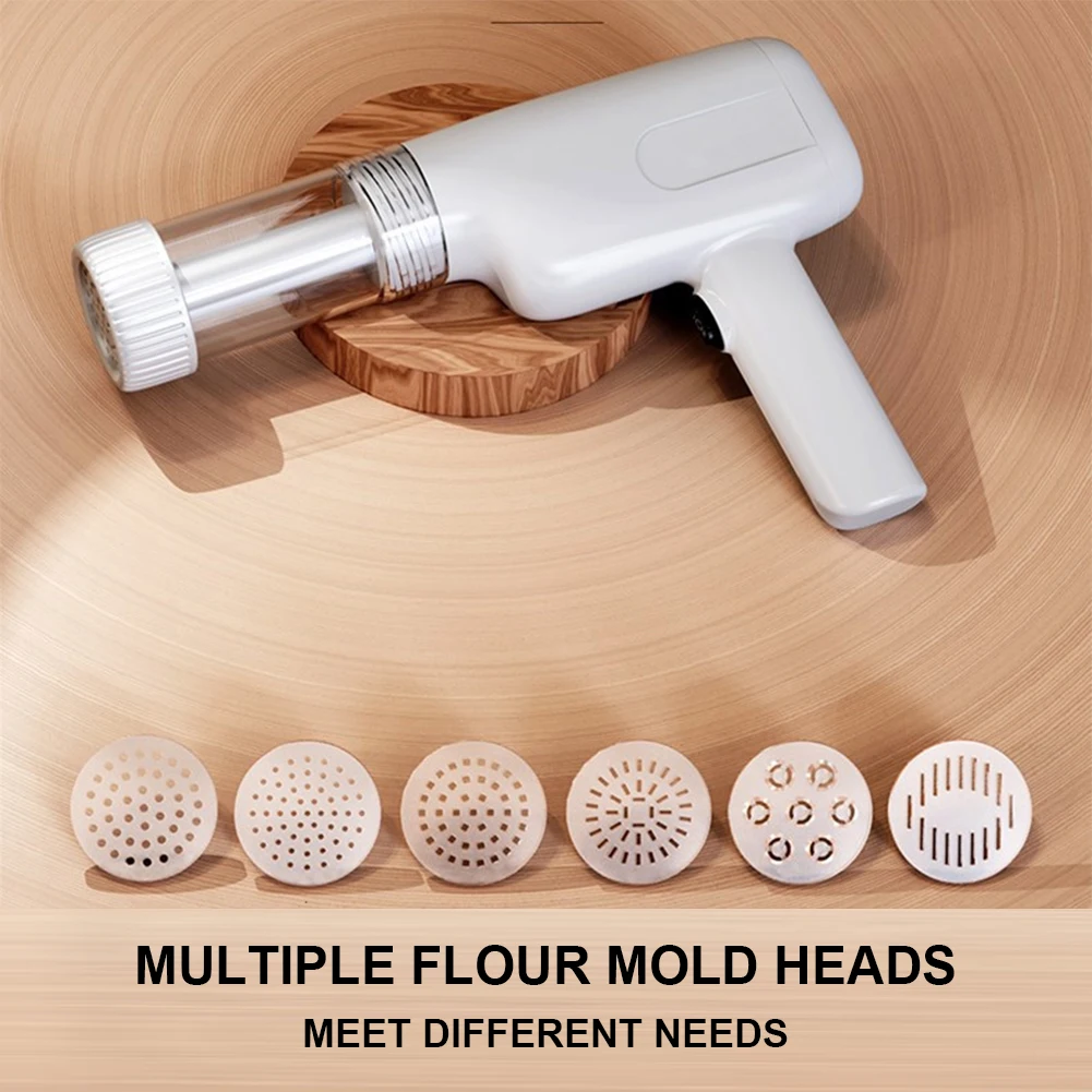 USB Rechargeable Manual Spaghetti Noodles Machine Make Authentic Homemade Noodles Automatic Pasta Maker with 5 Pasta Shapes