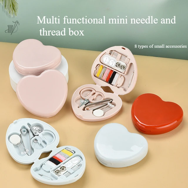 Portable Travel Mini Sewing Kit Buttons Pins Storage Boxes HandmadeScissor Thimble Needle Threads Box Set DIY Sewing Tools 1