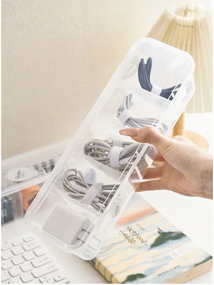Transparente Datenkabeltasche, staubdichte Kartenbox mit Deckel, Aufbewahrungsbox für Büro und Zuhause_voghion.com