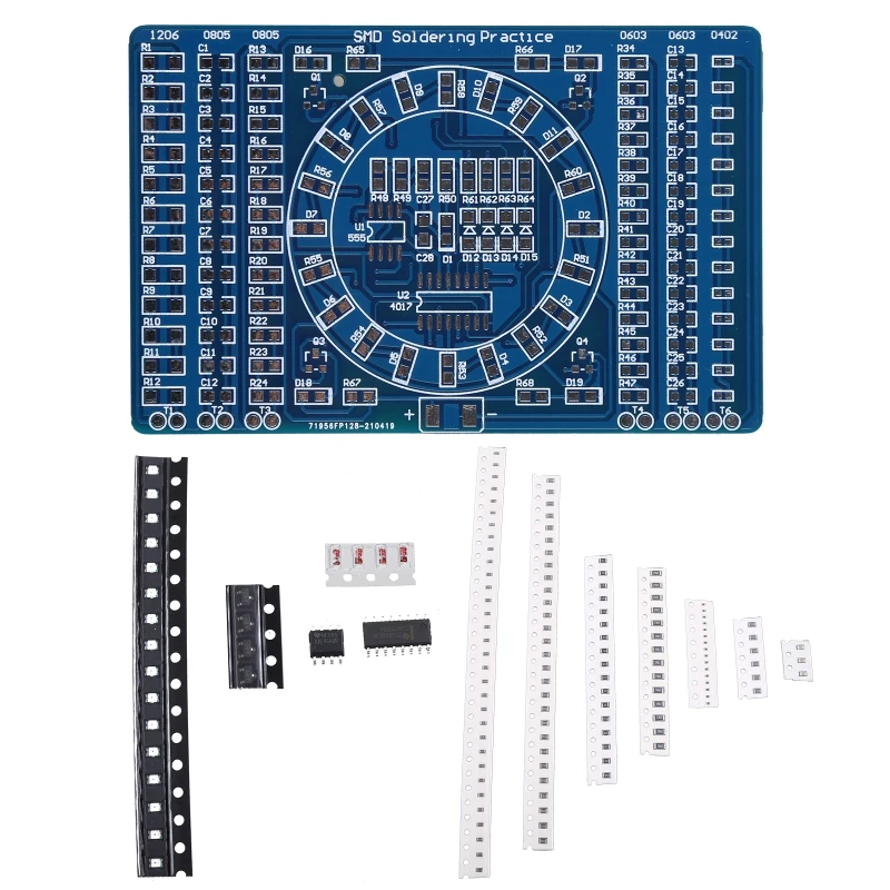 

Rotating Flashing LED Components Soldering Practice Board Circuit Training Board Electricity Experiment Supply