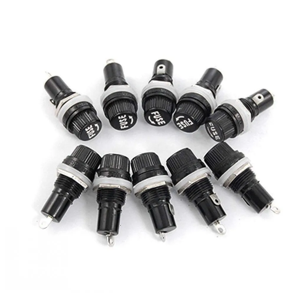 50pcs/lot 5*20mm 6*30mm Glass Fuse Holders 5x20 6x30 Insurance Tube Socket Fuse Holder For Insurance Panel Mount Fuse Holder