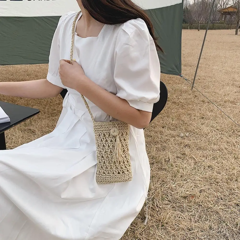 Straw Woven Mini Shoulder Crossbody Bag for Women Vacation