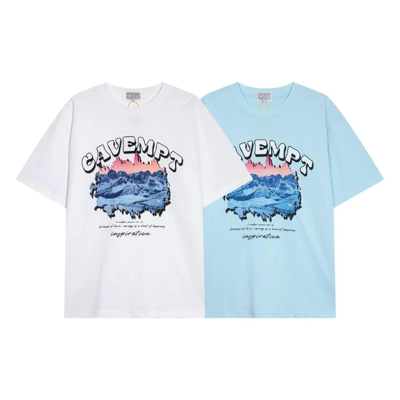 

High Quality 1:1 Peak Letter Print Cavempt T Shirt Men Women Cavempt Top Tee Fashion Summer Apex Legends