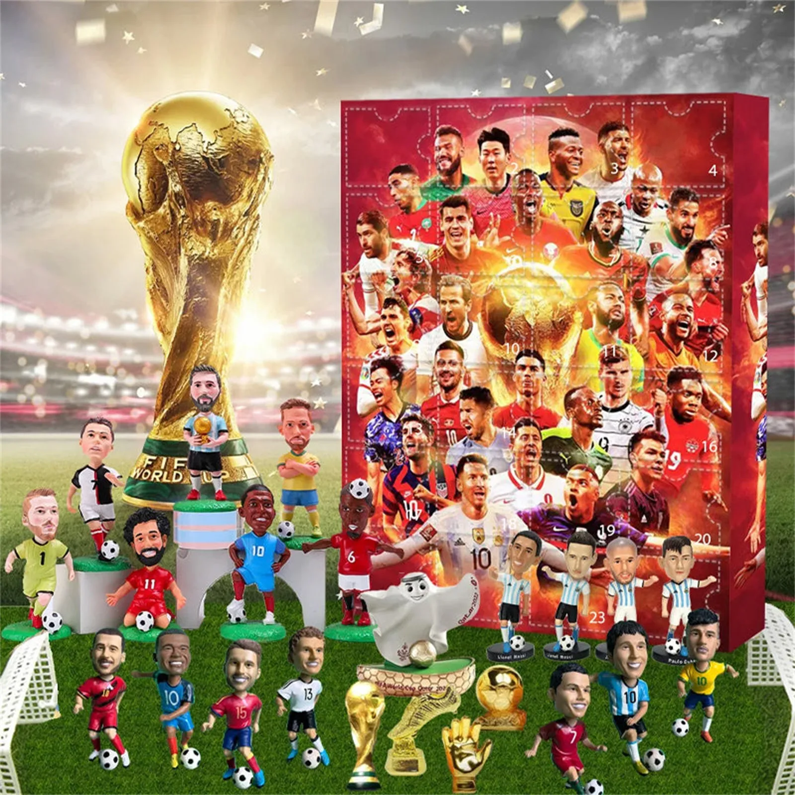 2024 Countdown Advent Calendar Soccer Kit 24 Days Building Advent Calendars Soccer Party  Sports Birthday Christmas Supplies