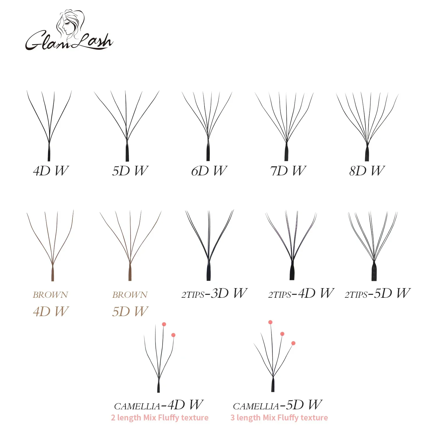 glamlash sg on instagram: GLAMLASH 3D4D5D6D7D8D W Eyelash C/D/L/LU/M Premade Volume Fans Brown ...