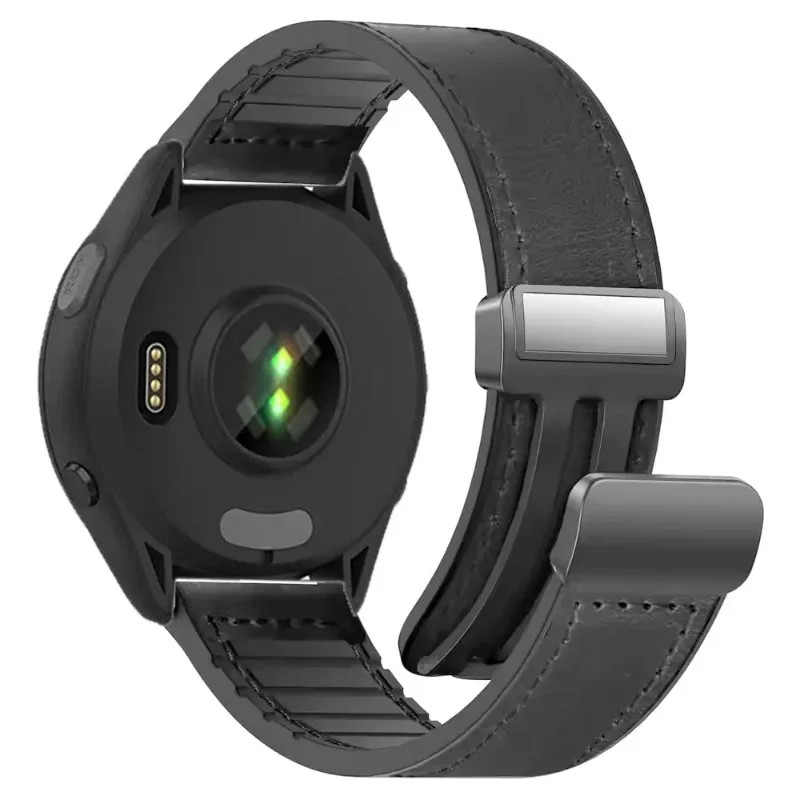 Magnetic Leather & Silicone Hybrid Strap - 22/20mm Bracelet Band