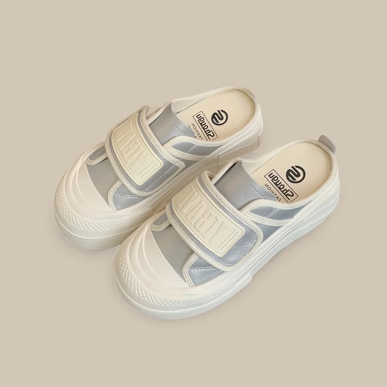 

Women's Breathable Walking Shoes Lady Fashion Mule Sneakers Adjustable Strap Shoes Lightweight Flat Shoe