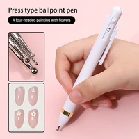 4 in 1 Nail Art Dotting Tools Nail Drill Point Nail Tools Dot Painting Tools Nail Point Press Type Point Drill Pen Rotary Tool 1