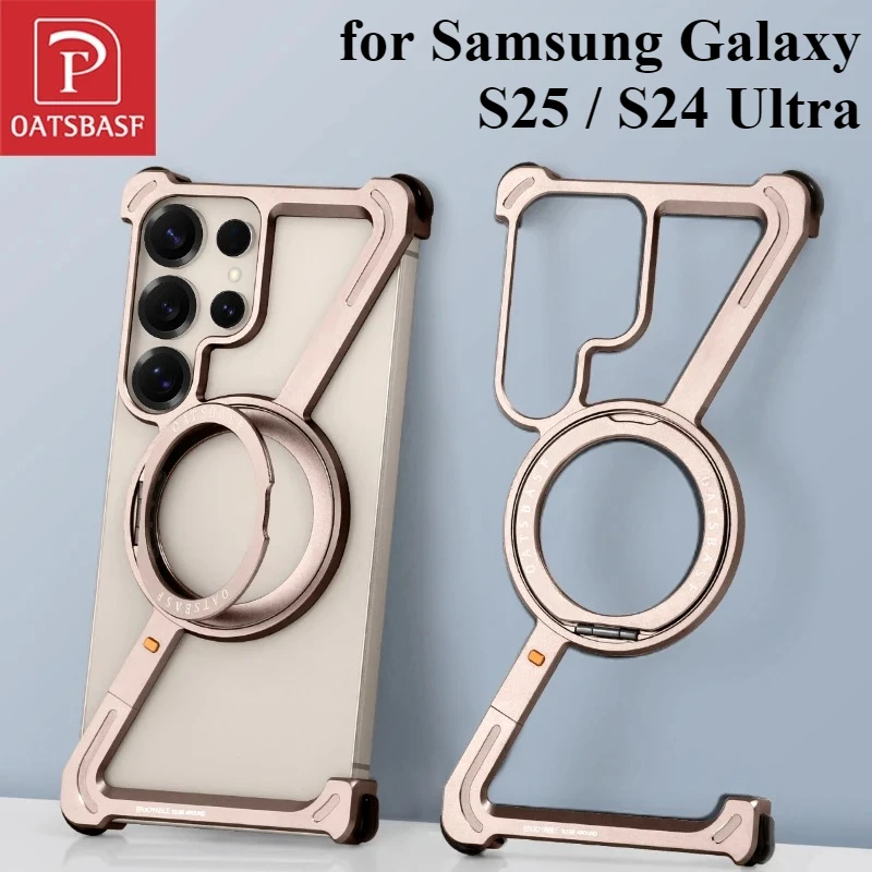 Oatsbasf Z-Shaped Magnetic Phone Case with Stand & 360° Rotate Magsafe Bumper