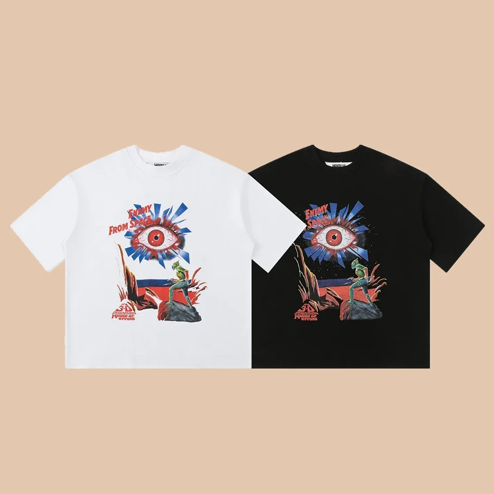 

Summer Fashion Retro Printed Top, Loose Fitting for Men and Women To Wear, Hip-hop Trend, Personalized T-shirt, Pure Cotton