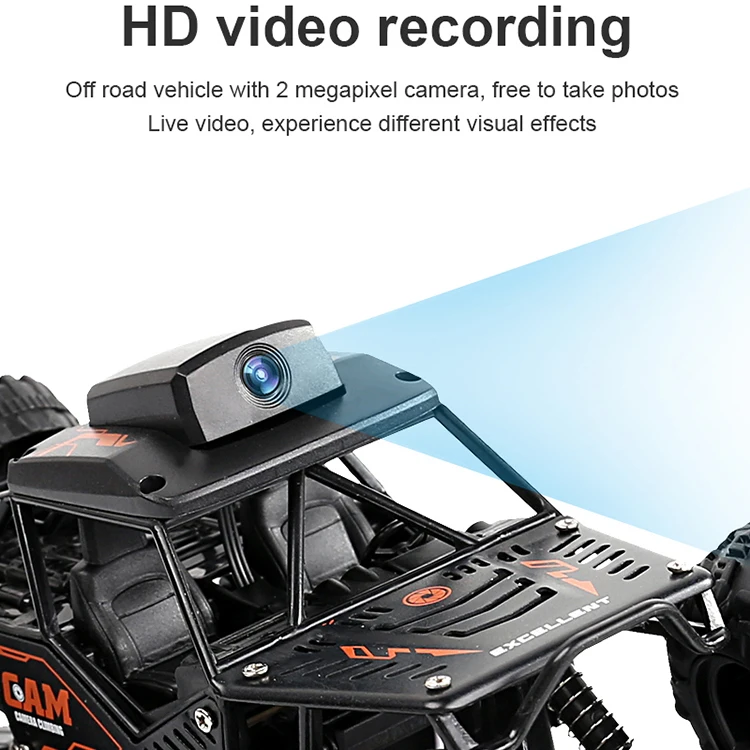 Rc Car 1/18 Hd Camera App Control Wifi Buggy All Terrain 4X4 Off Road Vehicle Electric Trucks Toys for Boys Climbing Car 4